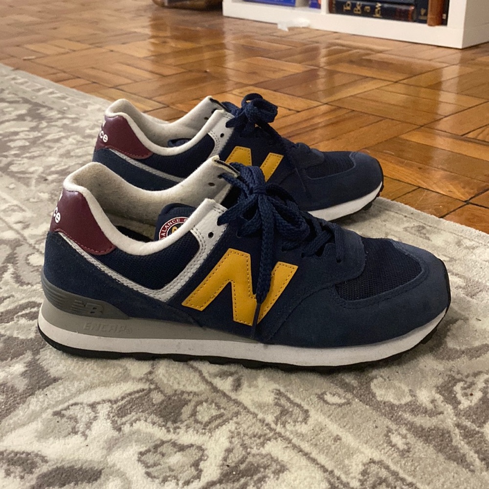New Balance Navy Yellow Maroon Grey 574